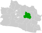 Map of West Java highlighting Sumedang Regency